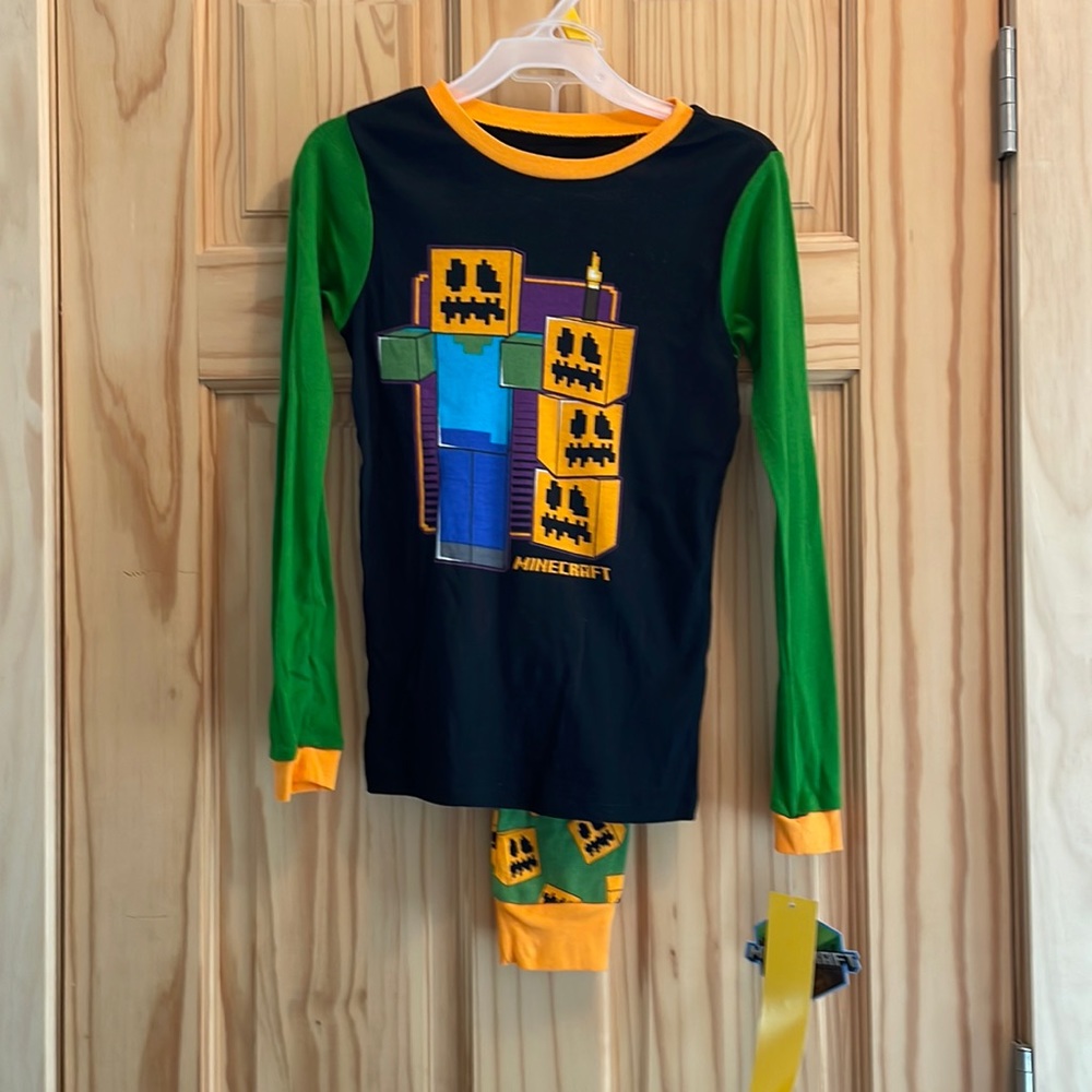 Minecraft Pumpkin Zombie Kids Pajamas Halloween Tight Fitting Long Sleeve 4 or 6